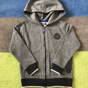 New Boys DKNY Zip Up Sweatshirt Gray Size 5